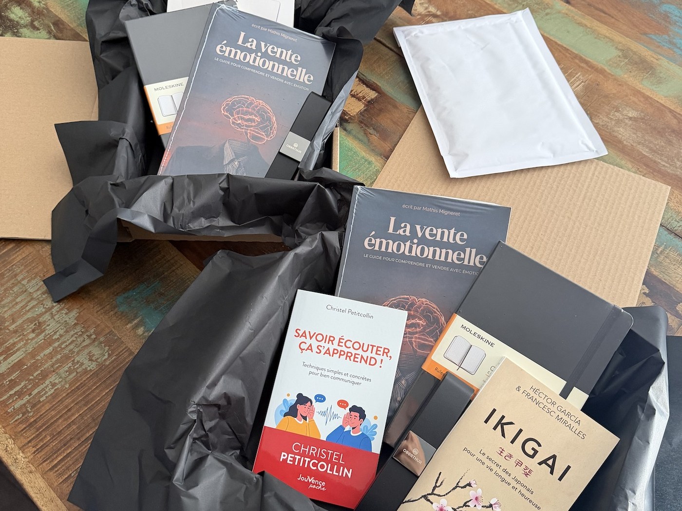 Coffret de bienvenue envoyé à un élève de Human First Selling